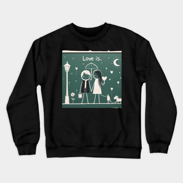 Love is. Crewneck Sweatshirt by ThinkGod.